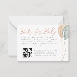 Balloons Baby shower Book Card Notitiekaartje