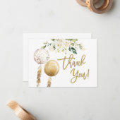 Balloons baby shower dank je kaart notitiekaartje (Voorkant / Achterkant in situ)