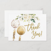 Balloons baby shower dank je kaart notitiekaartje (Voorkant / Achterkant)