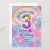 Balloons Birthday 3th Birthday Kaart (Voorkant / Achterkant)