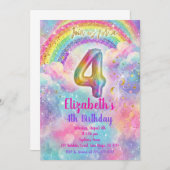 Balloons Birthday 4th Birthday  Kaart (Voorkant / Achterkant)