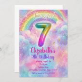 Balloons Birthday 7th Birthday  Kaart (Voorkant / Achterkant)