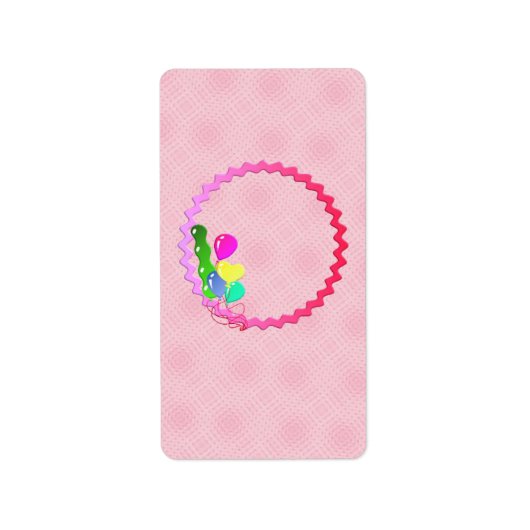 Balloons Birthday Hershey Miniatuur Snoep Wrapper Etiket (Voorkant)