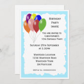 Balloons Birthday Party Kaart (Voorkant / Achterkant)