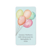 Balloons Blue Baby shower Retouradres Etiket (Voorkant)