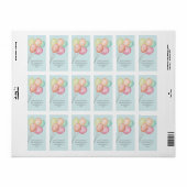 Balloons Blue Baby shower Retouradres Etiket (Full Sheet)