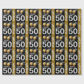 Balloons Confetti 50e verjaardag ZWART GOLD K96Z Cadeaupapier (Vlak)