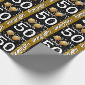 Balloons Confetti 50e verjaardag ZWART GOLD K96Z Cadeaupapier (Hoek)
