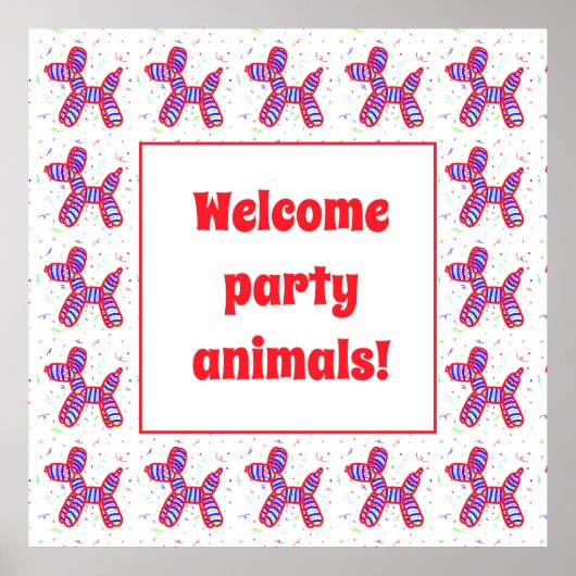 Balloons Dogs Party Poster (Voorkant)