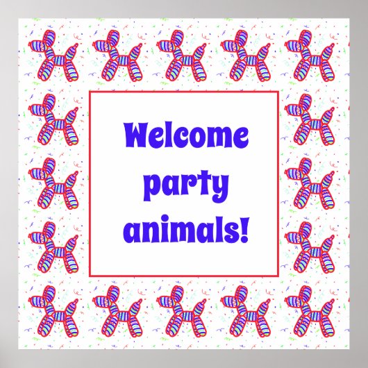 Balloons Dogs Party Poster (Voorkant)