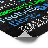 Balloons eerste verjaardagskaarbord groen blauw poster (Hoek)