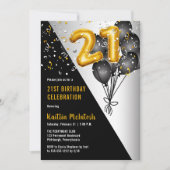 Balloons Elegant Black | 21ste verjaardag van de g Kaart (Voorkant)
