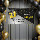 Balloons Elegant Black | 21ste verjaardag van de g Spandoek