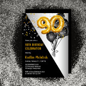 Balloons Elegant Black | 90e verjaardag van het go Kaart