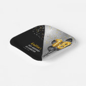 Balloons Elegant Black | Gouden 18e verjaardag Papieren Bordje (Gebogen)