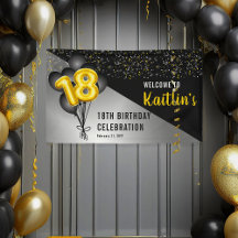 Balloons Elegant Black | Gouden 18e verjaardag