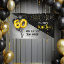 Balloons Elegant Black | Gouden 60e verjaardag