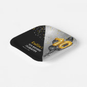 Balloons Elegant Black | Gouden 70e verjaardag Papieren Bordje (Gebogen)