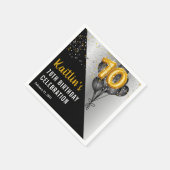 Balloons Elegant Black | Gouden 70e verjaardag Servet (Hoek)