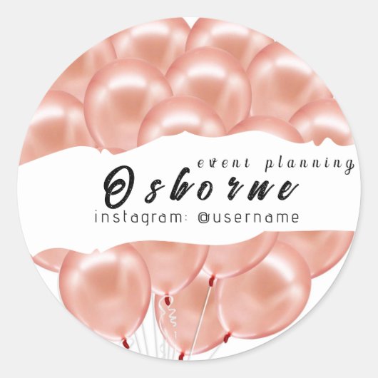 Balloons Event Planning Classic Round Sticker (Voorkant)