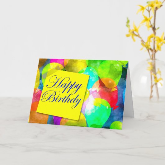 Balloons Galore Kaart (Gele Bloem)