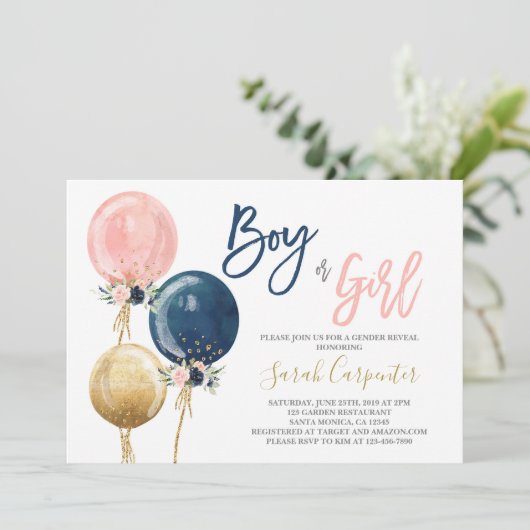 Balloons Genderkwesties Kaart (Staand voorkant)