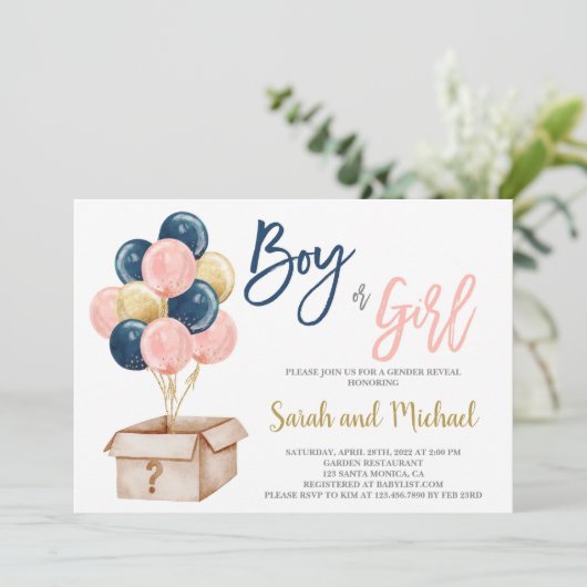 Balloons Geslacht Kaart (Staand voorkant)