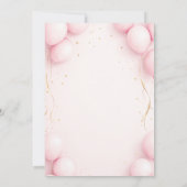 Balloons Girly Pink Calligraphy Elegant Sweet 16 Kaart (Achterkant)