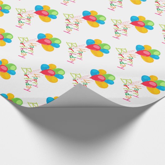 Balloons Happy Birthday Cadeaupapier (Hoek)