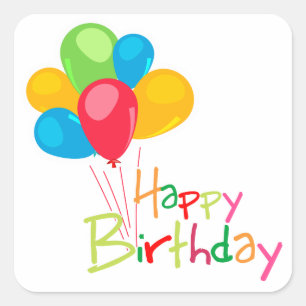 Balloons Happy Birthday Vierkante Sticker
