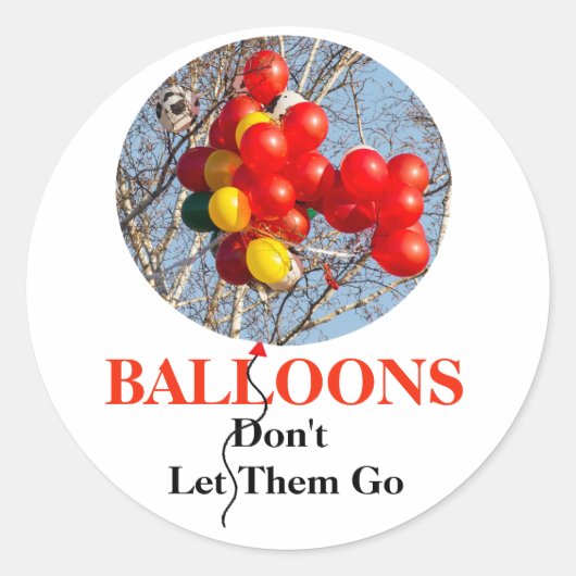 BALLOONS, laat ze niet gaan Ronde Sticker (Voorkant)