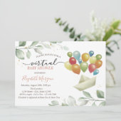 Balloons Mail verlaat virtueel Baby shower Kaart (Staand voorkant)