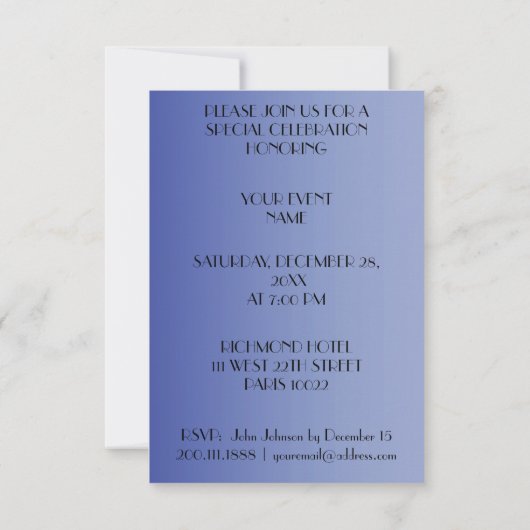 Balloons Paris Eiffel Tower Glam Chic Blue Kaart (Achterkant)