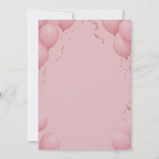 Balloons Pink Blush Modern Calligraphy Sweet 16 Kaart (Achterkant)
