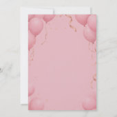 Balloons Pink Elegant Calligraphy Modern Sweet 16 Kaart (Achterkant)