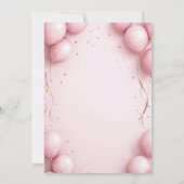 Balloons Pink Gold Calligraphy Elegant Sweet 16 Kaart (Achterkant)
