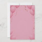 Balloons Pink Modern Calligraphy Stylish Sweet 16 Kaart (Achterkant)
