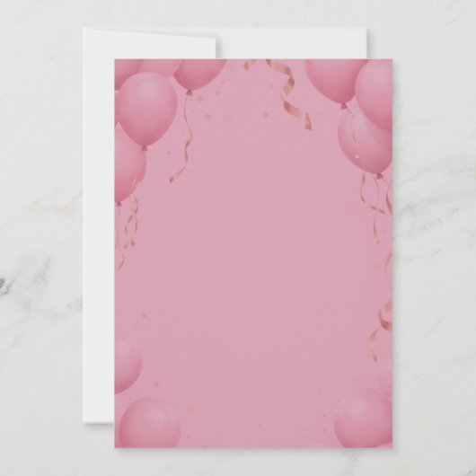 Balloons Pink Modern Calligraphy Stylish Sweet 16 Kaart (Achterkant)