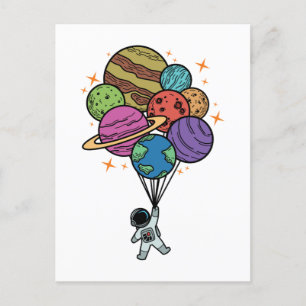 Balloons Planets Outer Space Galaxy Universe Briefkaart