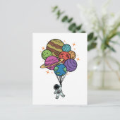 Balloons Planets Outer Space Galaxy Universe Briefkaart (Staand voorkant)