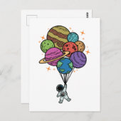 Balloons Planets Outer Space Galaxy Universe Briefkaart (Voorkant / Achterkant)