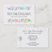 *~* Balloons Rainbow Party Event Planner Festive B Visitekaartje (Voorkant / Achterkant)