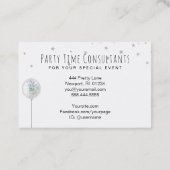 *~* Balloons Rainbow Party Event Planner Festive B Visitekaartje (Achterkant)