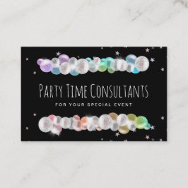 *~* Balloons - Rainbow Party Event Planner Festive Visitekaartje