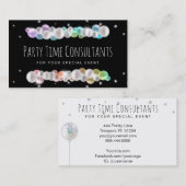 *~* Balloons Rainbow Party Event Planner Modern Visitekaartje (Voorkant / Achterkant)