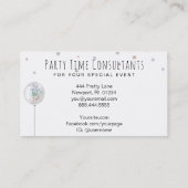 *~* Balloons Rainbow Party Event Planner Modern Visitekaartje (Achterkant)