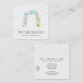 *~* Balloons Rainbow Party Event Planner Vierkante Visitekaartje (Voorkant / Achterkant)