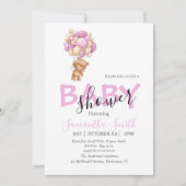 Balloons Roze Baby uitnodiging (Voorkant)