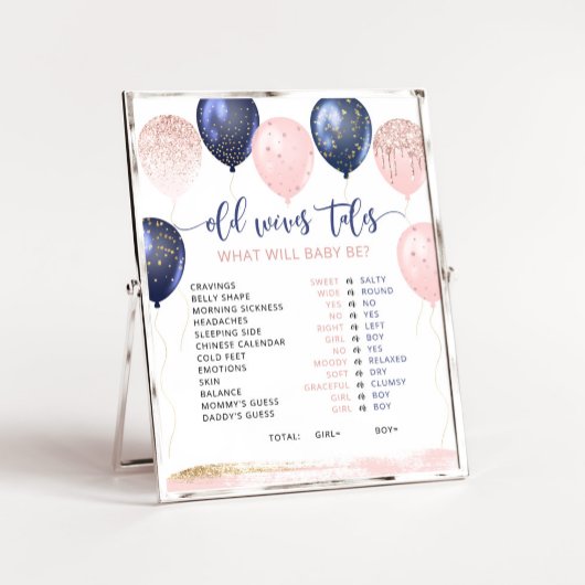 Balloons roze of blauw Oude Wielschalen Poster