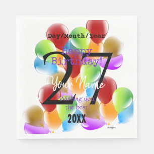 Balloons Speciaal Happy Birthday Paper Napkins Servet